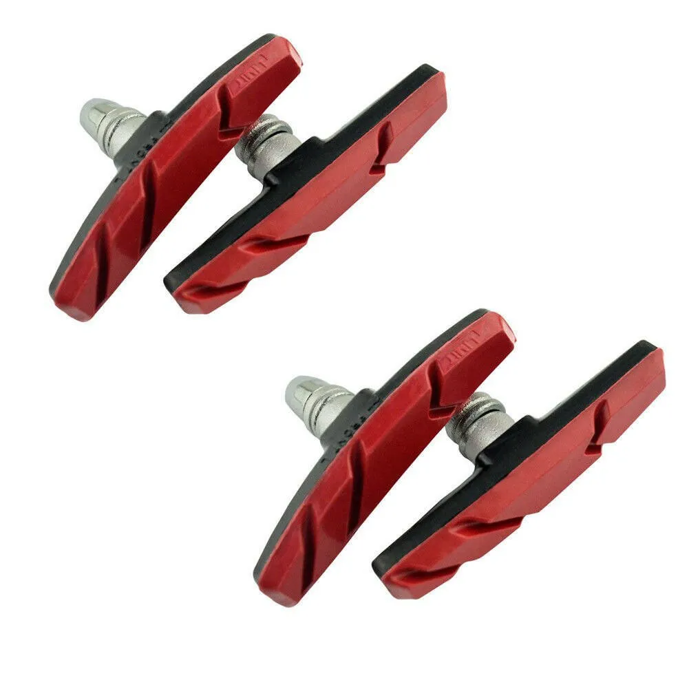 A Pair(2 Pcs) Durable Bicycle Silent Brake Pads Cycling V Brake Holder Pads Shoes Blocks Rubber Pad for Long-lasting Performance