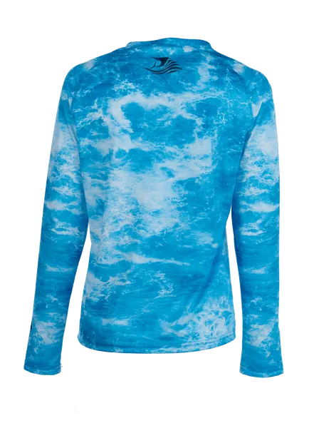 Bimini Bay Women's Undertow Camo Blue Long Sleeve