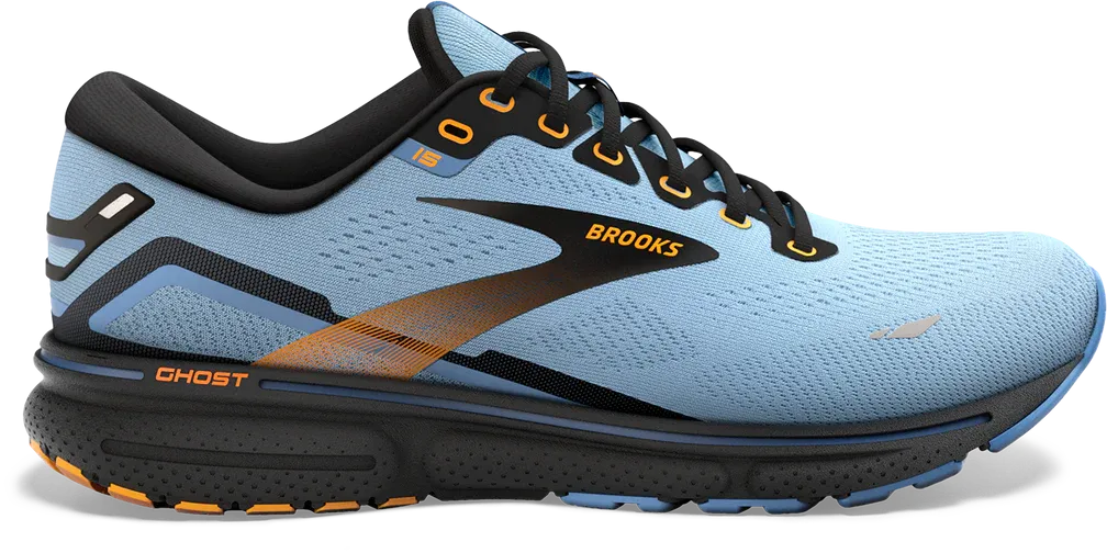 Brooks Women's Ghost 15 Running Shoe - Light Blue/Black/Yellow 1203801B437