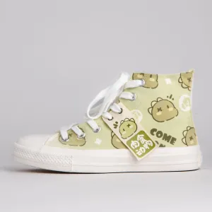 Cheerful Dinosaur High Top Canvas Shoes - Unisex