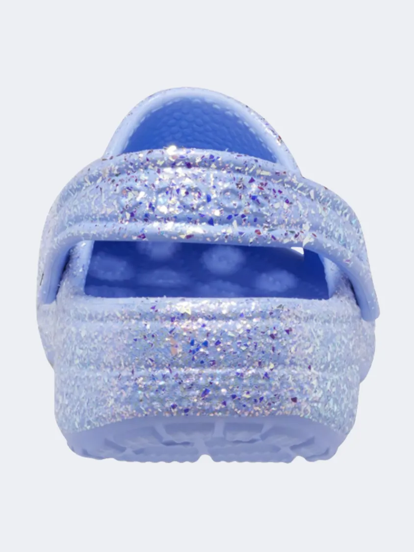 Crocs Classic Glitter Clog Ps-Girls Lifestyle Slippers Blue/Glitter