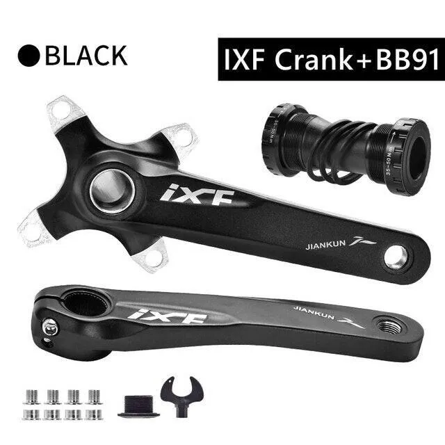 JIANKUN MTB Crankset 1X System BCD104 Mountain Bike 170mm Crank BB Bottom Bracket Set External Crankset Pedalier Candle For axis