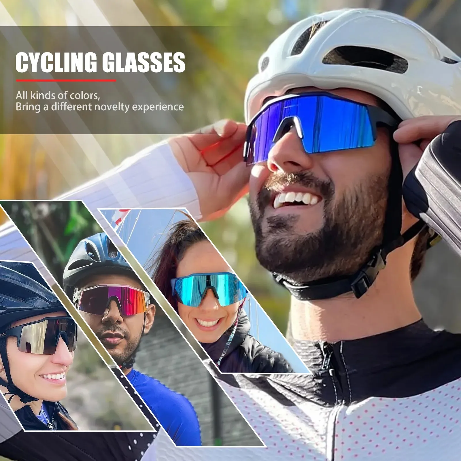 Kapvoe Sport Eyewear Mountain Bike Sport Cycling Glasses Outdoor Cycling Goggles  Men Cycling Sunglasses MTB Sunglasses 4lens