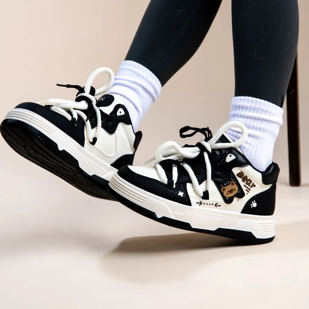 Kawaii Bear Chunky Mid Top Shoes - Women's