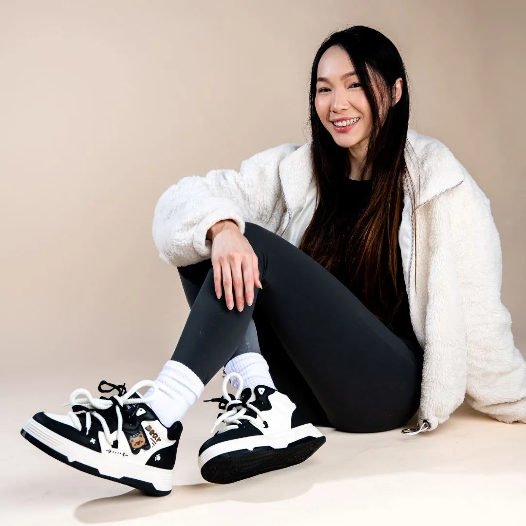 Kawaii Bear Chunky Mid Top Shoes - Women's