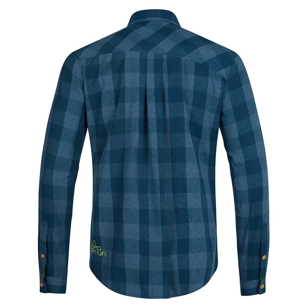 La Sportiva Andes Long Sleeve Mens Shirt - Storm Blue/Lime Punch