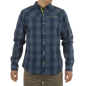 La Sportiva Andes Long Sleeve Mens Shirt - Storm Blue/Lime Punch