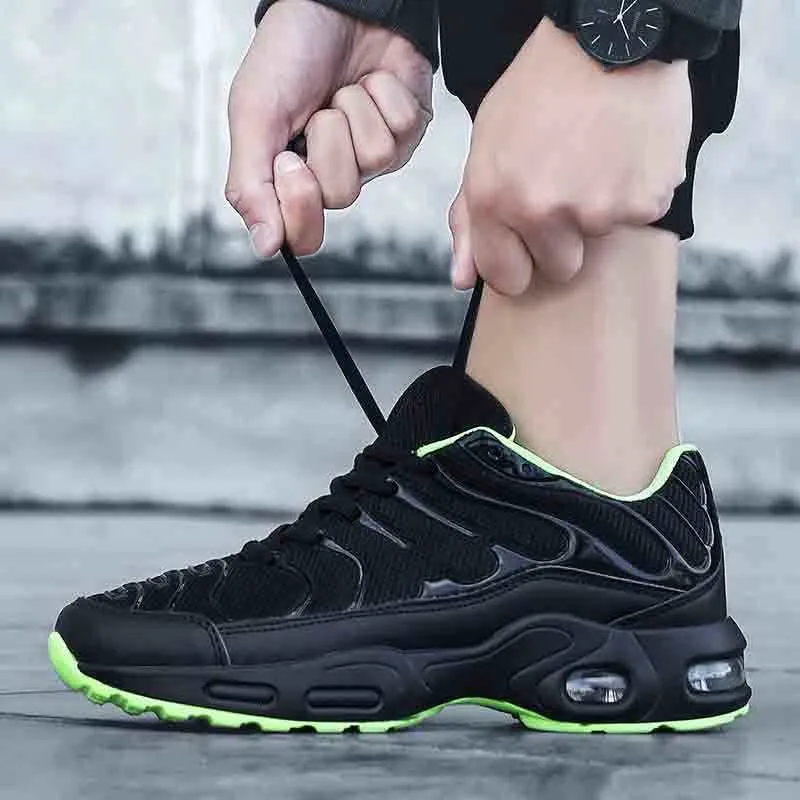 Men's shoes spring and autumn new all-palm air cushion running sneakers all-match trend men's platform casual shoes