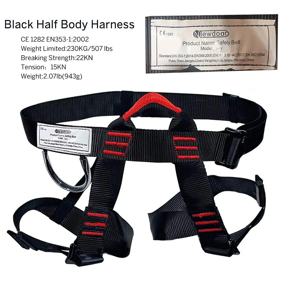 NewDoar Adjustable Thickness Climbing Harness, Wider Half Body Harness