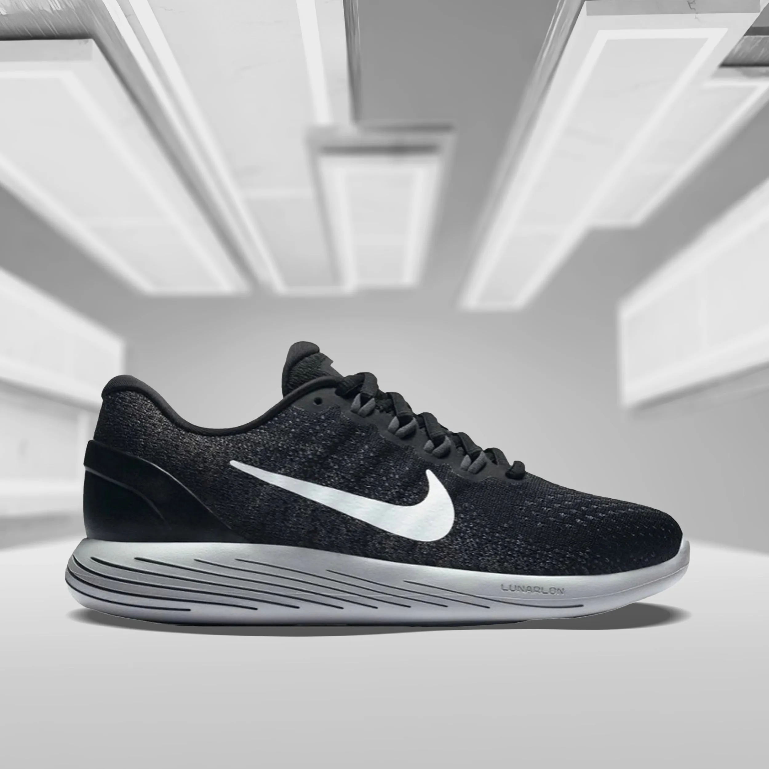 Nike LUNARGLIDE 9 Mens Black Athletic Running Shoes (904716-001)