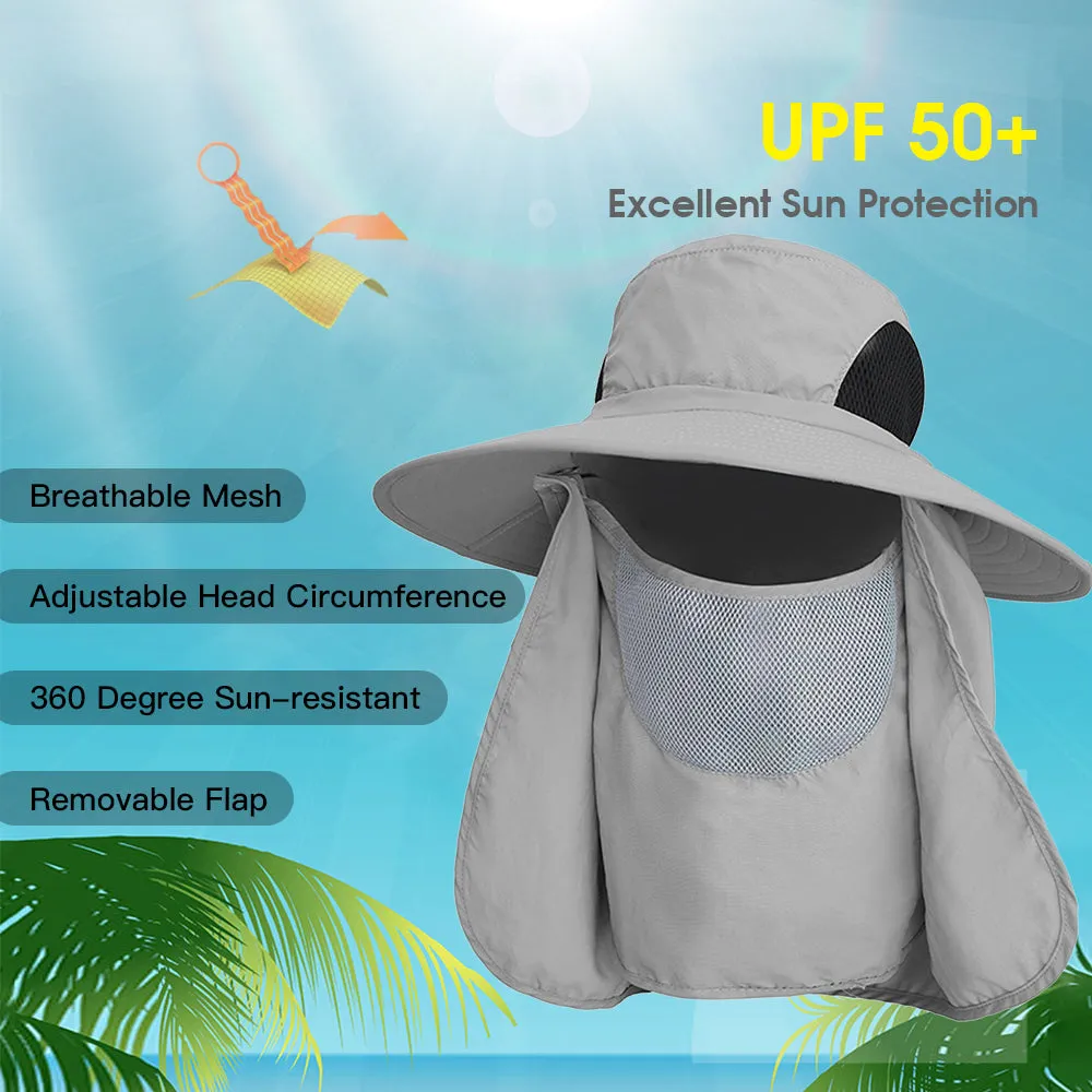 Outdoor UV Protection Sun Hat with Face Cover