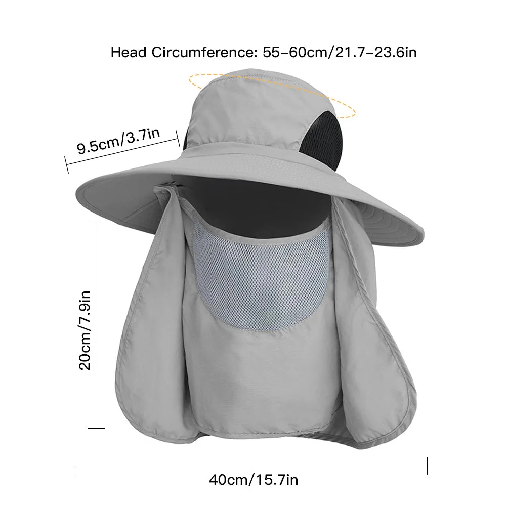 Outdoor UV Protection Sun Hat with Face Cover