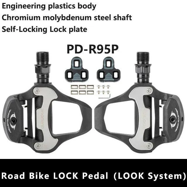 Road Bike self-locking pedals Palin bearing pedals Suitable for for SHIMANO SPD lock plate bicycle pedal for LOOK KEO lock plate