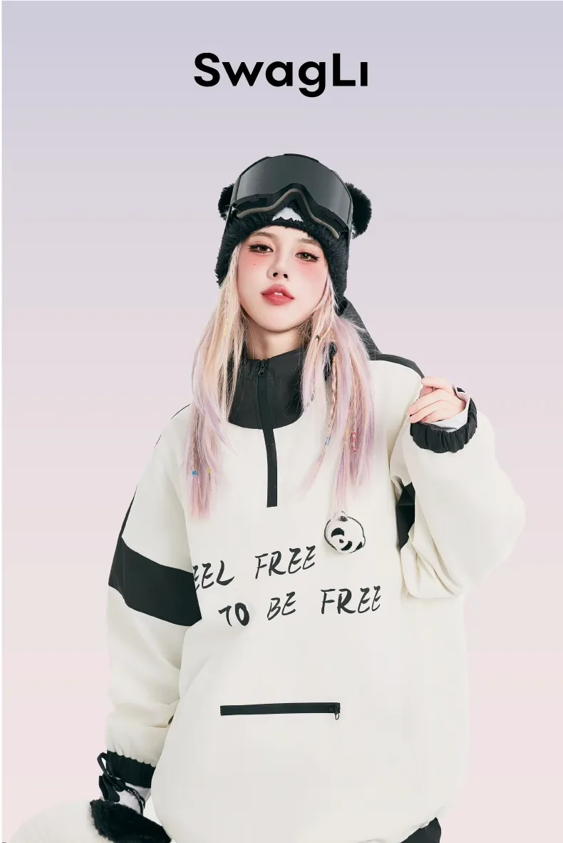 Swagli Panda Black & White Snowboard Pullover