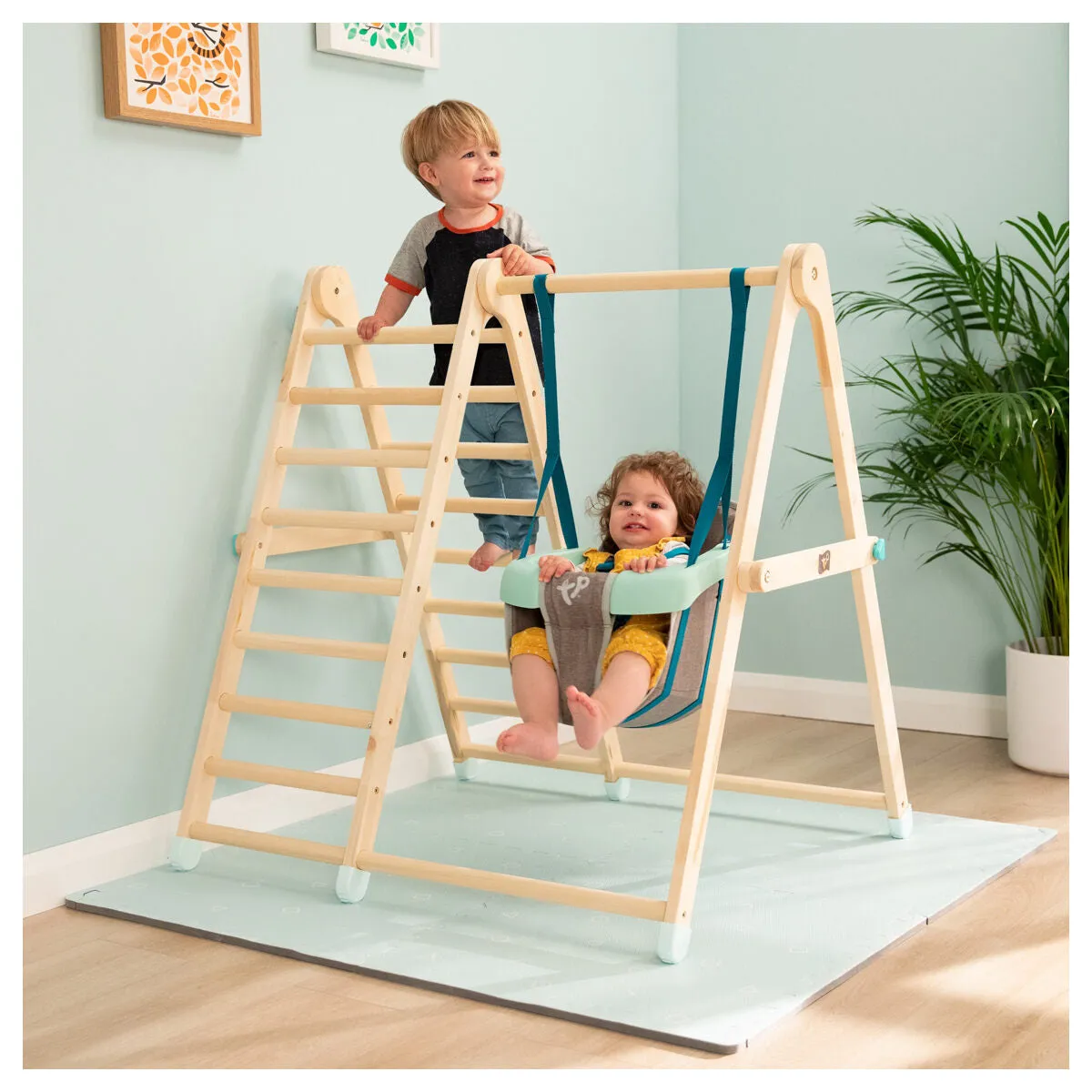 TP Active Tots Wooden Climb and Swing Set