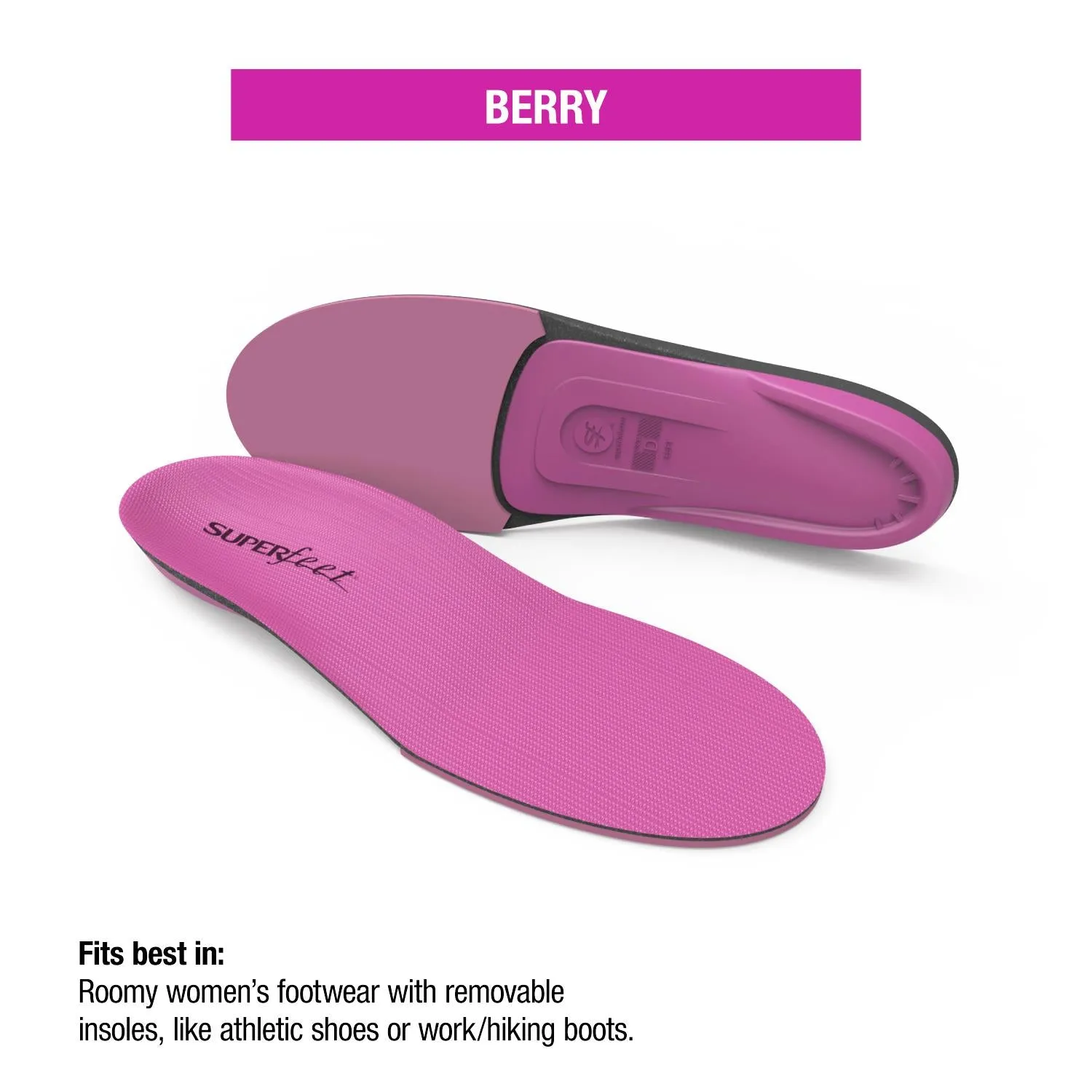 Women's Superfeet All-Purpose High Impact Support Berry Insoles