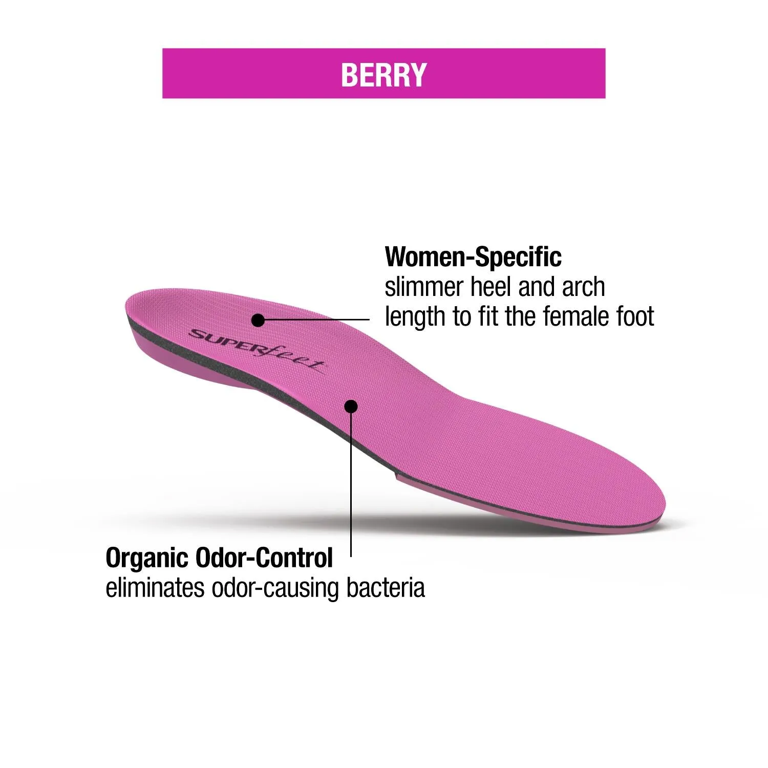 Women's Superfeet All-Purpose High Impact Support Berry Insoles